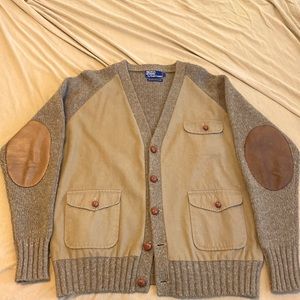 VINTAGE Ralph Lauren Multiple Pocket Men’s Wool Cardigan Sweater